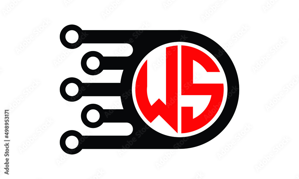 WS circle speed logo design vector template | monogram logo | abstract ...