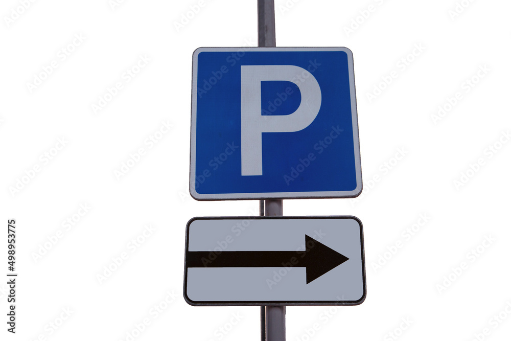 Road sign parking. Isolate on white background with copy space. Road sign parking. Isolate on white background with copy space.