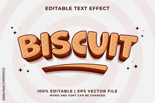 Foto Editable text effect Biscuit 3d Cartoon template style premium vector