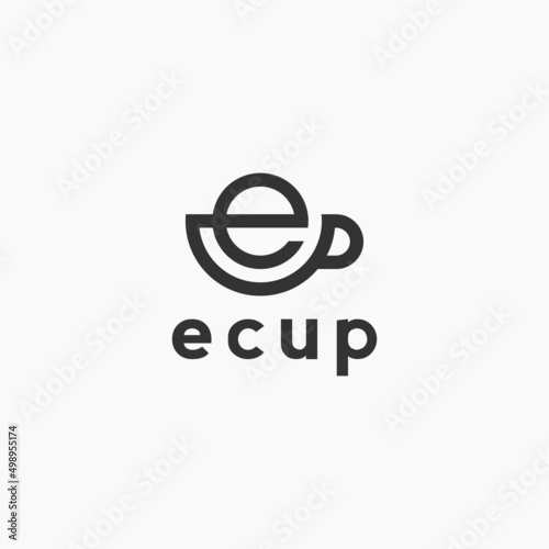 e cup logo or coffee logo