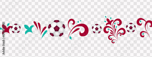 Sports event 2022. Qatar illustration Football Pattern