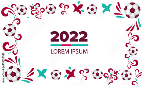 Sports event 2022. Qatar illustration Football Pattern