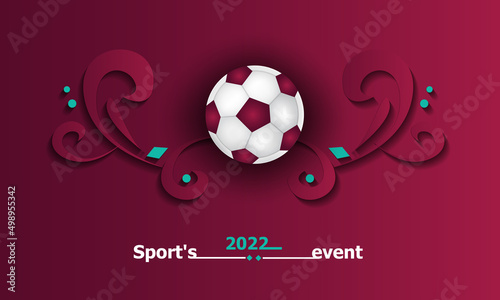 Sports event 2022. Qatar illustration Football Pattern