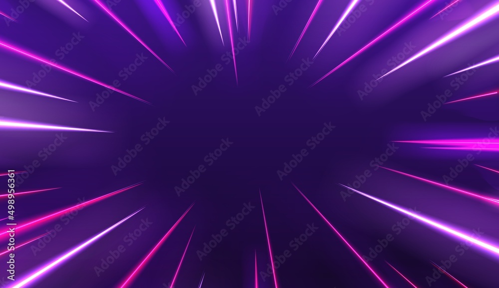 Fototapeta premium Futuristic neon poster. Trendy music banner template. Vector illustration