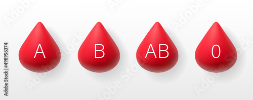 Poster with drops of blood type
