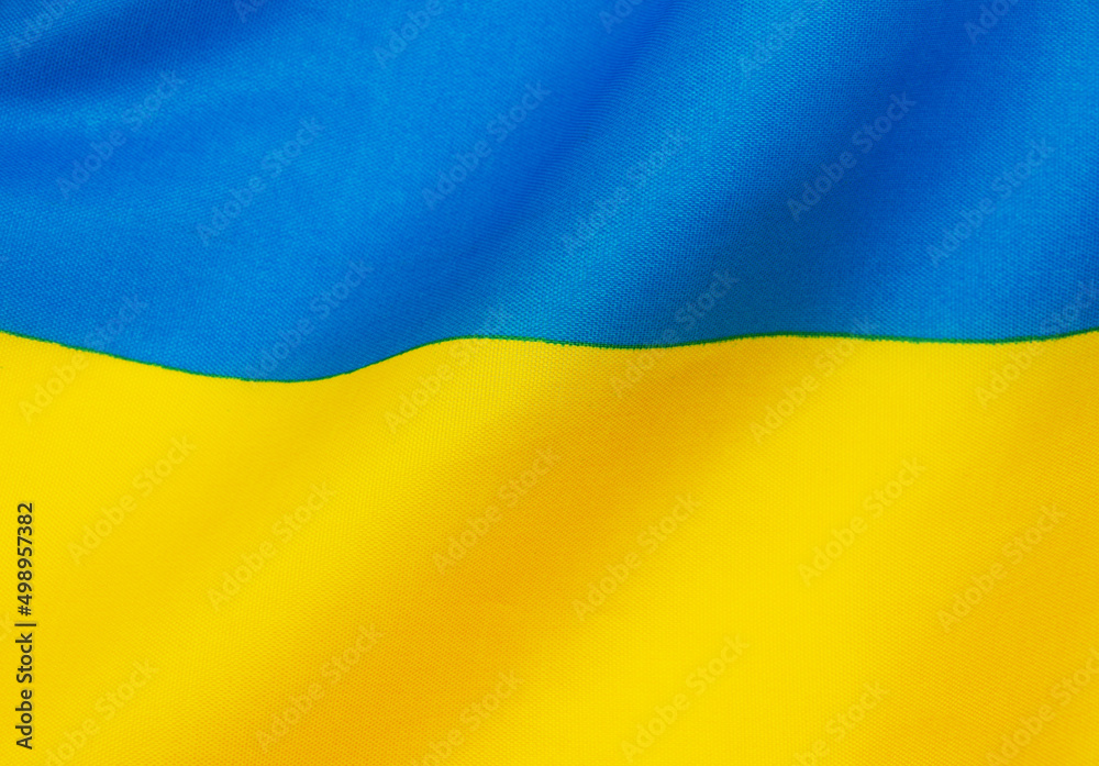 Ukraine flag with fabric texture