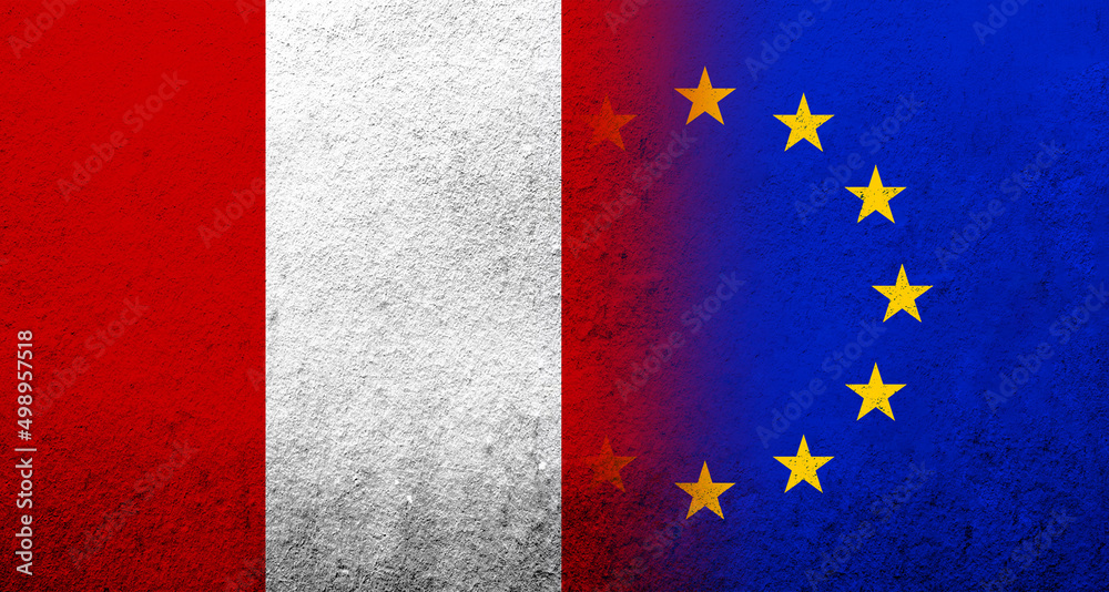 Flag of the European Union - Circle of stars. Grunge background Flag of the European Union - Circle of stars. Grunge background