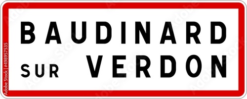 Panneau entr  e ville agglom  ration Baudinard-sur-Verdon   Town entrance sign Baudinard-sur-Verdon