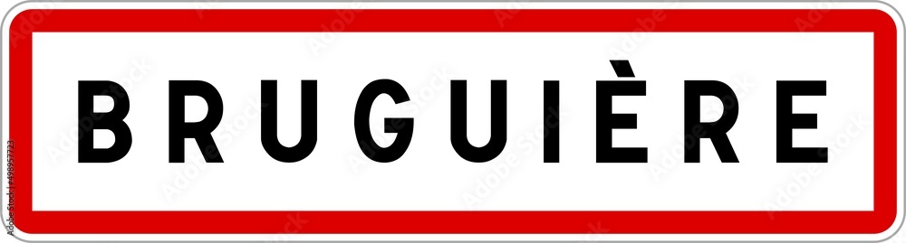 Panneau entrée ville agglomération Bruguière / Town entrance sign Bruguière