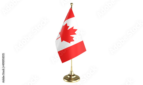 Canada table flag on white background, 3d rendering, isolated