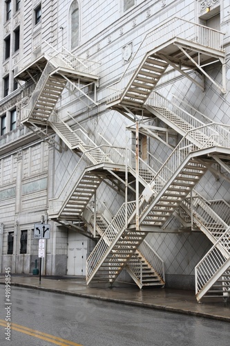 Fire escape stairs in America