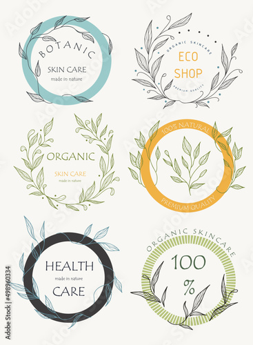 Floral brands and logo design vector collection. Organic themed frames.