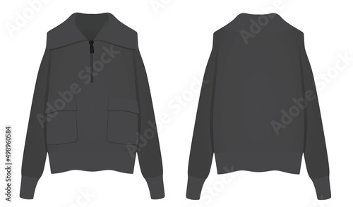 Grey woman sweater. vector illustration