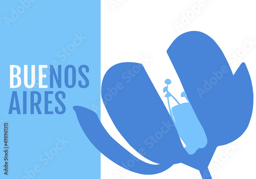 Buenos Aires Flower, Argentina. Vector illustration.
 photo