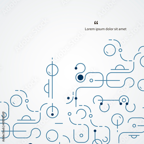 Circles and lines genetic, science, chemical carcass. Vector connection pattern. Social network design. Concept with rounded lines and dots