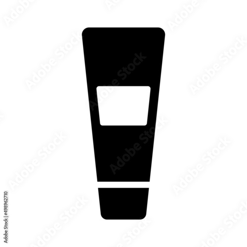 Tube icon. Cream, ointment, paste. Black silhouette. Vertical front view. Vector simple flat graphic illustration. Isolated object on a white background. Isolate.