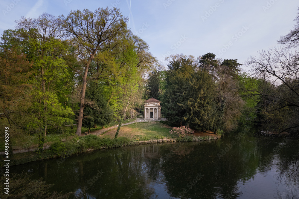 Obraz premium The small temple of Piermarini inside the Park of Monza.