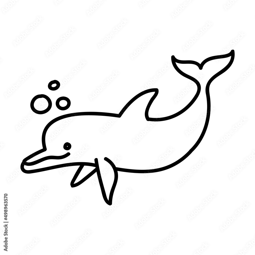 Dolphin icon. Hand drawn vector illustration. Dolphin icon. Hand drawn vector illustration.