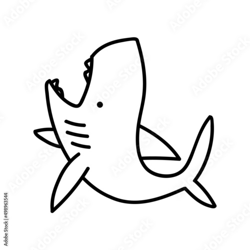 Shark icon. Hand drawn vector illustration.