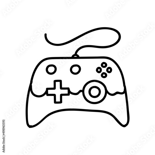 Game controller icon. Hand drawn vector illustration.