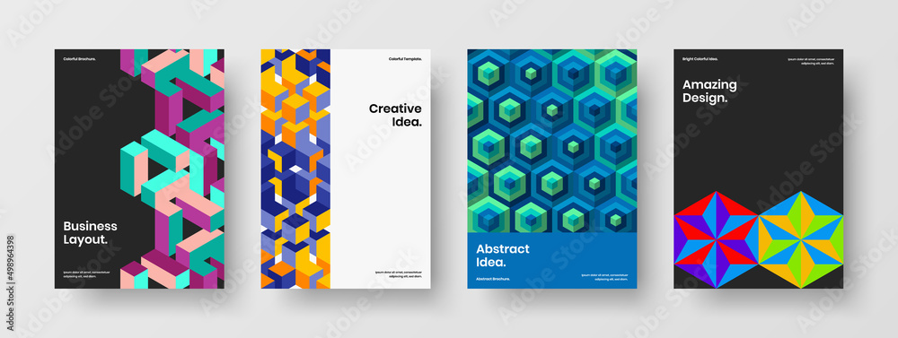 Original placard design vector layout bundle. Simple geometric tiles journal cover illustration set. Original placard design vector layout bundle. Simple geometric tiles journal cover illustration set.