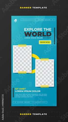 Explore and travel banner template design