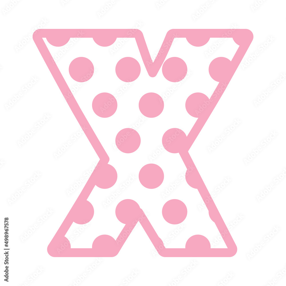 Fototapeta premium X Alphabet Polka dot abstract monogram