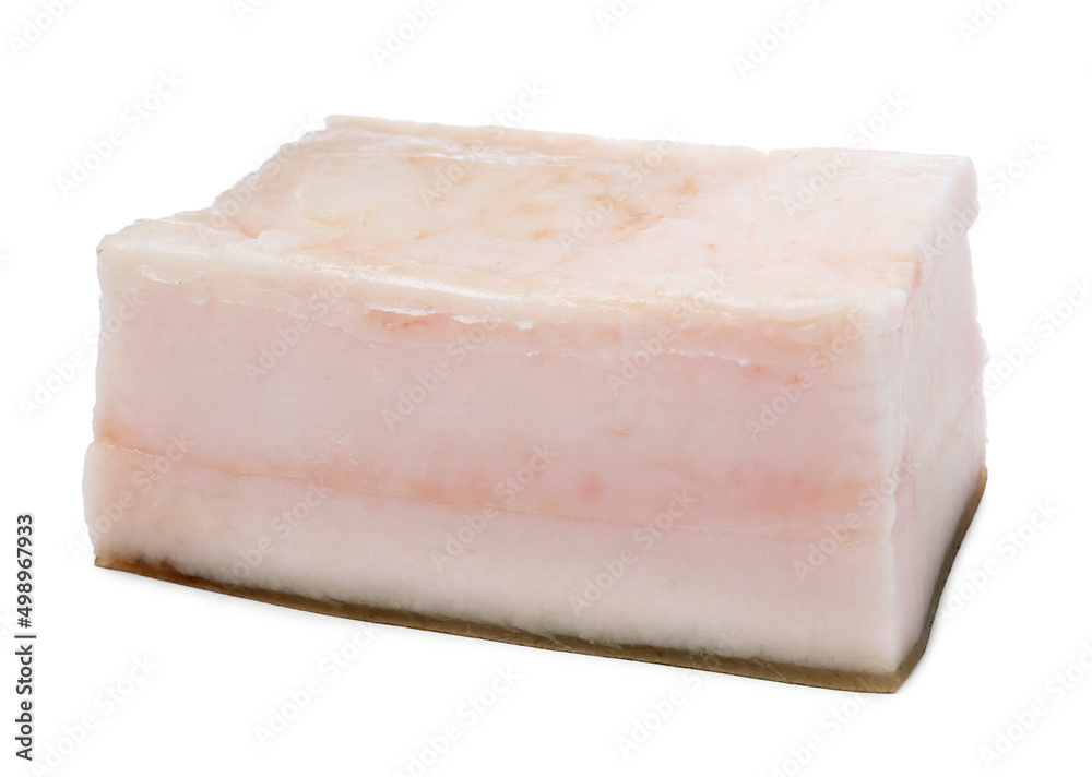 Piece of pork fatback isolated on white Piece of pork fatback isolated on white