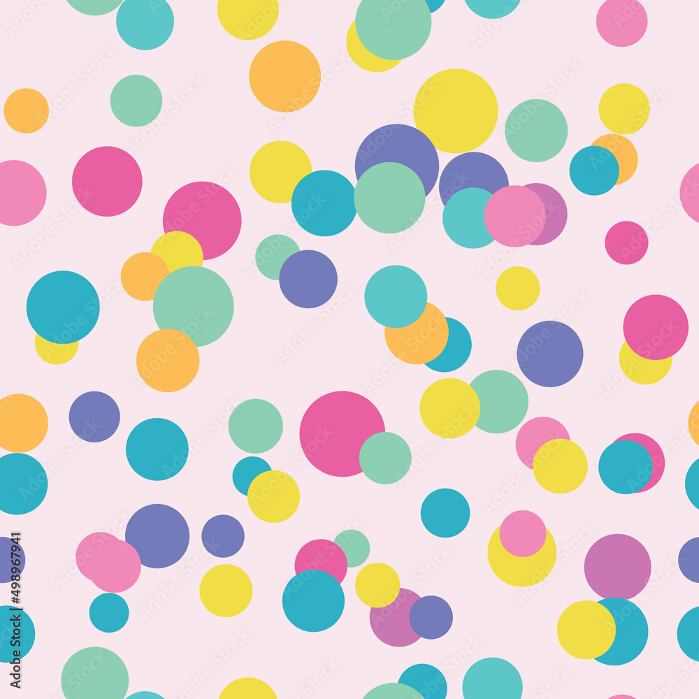 Cute colorful dot pattern, scattered dots, geometric abstract background,