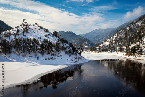 winter and sunnet lake