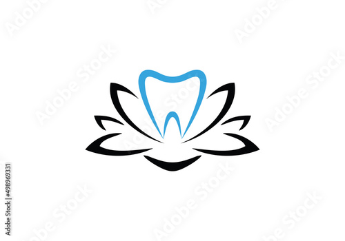 dental flower logo design template for spa