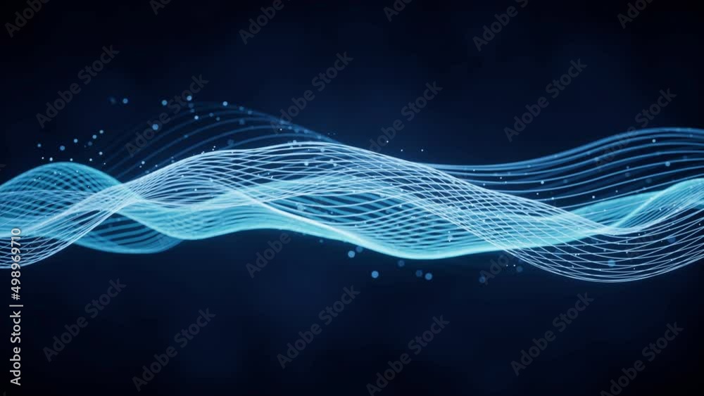 Flowing wave lines, curve pattern, 3d rendering.