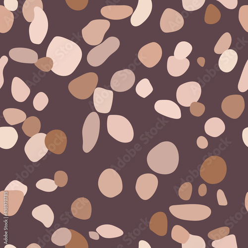 Brown abstract print, seamless vector pattern, scattered background