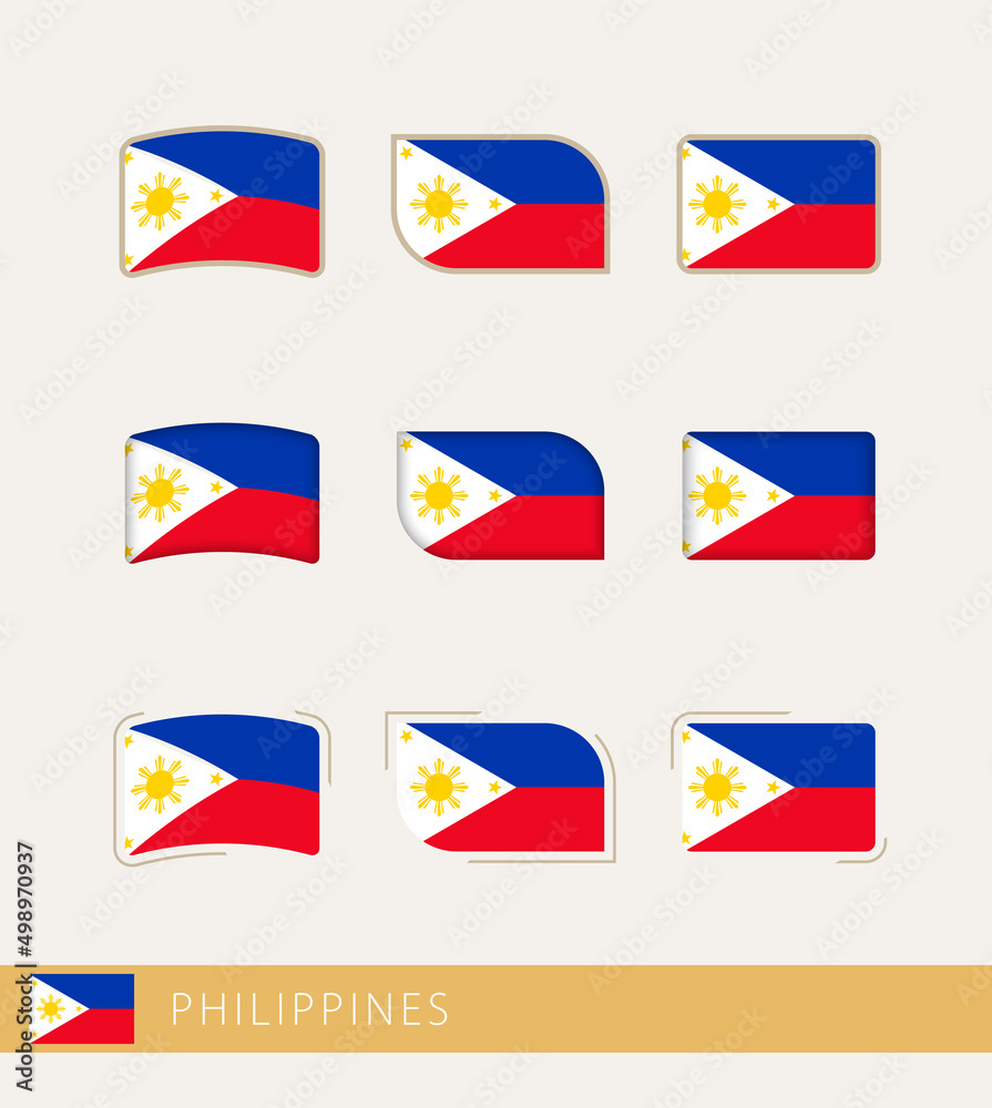 Vector flags of Philippines, collection of Philippines flags. Vector flags of Philippines, collection of Philippines flags.