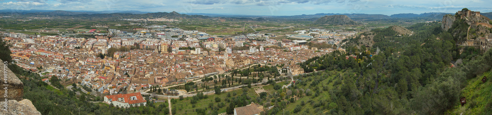 Panoramic view of Xativa,Province Valencia,Spain,Europe
