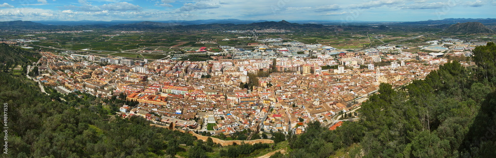 Panoramic view of Xativa from the castle,Xativa,Province Valencia,Spain,Europe
