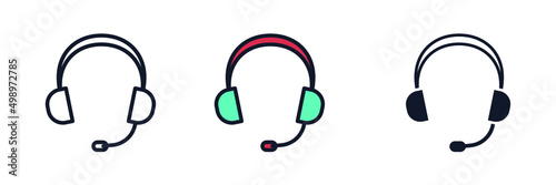 headphones icon symbol template for graphic and web design collection logo vector illustration
