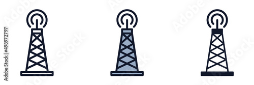 Canvastavla broadcast tower icon symbol template for graphic and web design collection logo