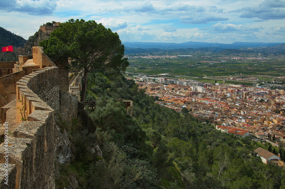 View of Xativa from the Castell de Xativa,Xativa,Province Valencia,Spain,Europe
