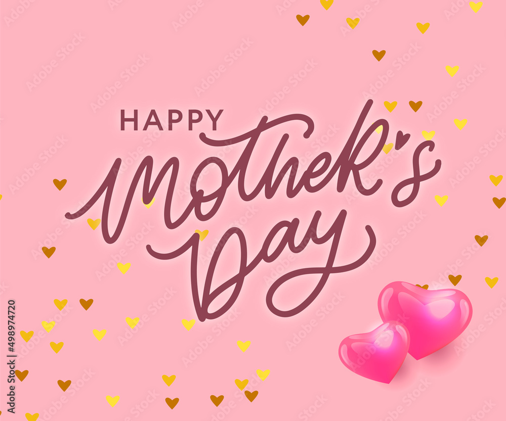 Happy Mother's Day Mom Calligraphy greeting card banner Background