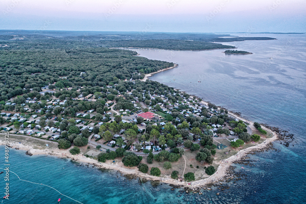 Croatian shore with camp and beaches