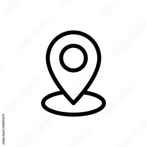 Set of black vector icons, isolated against white background. Flat illustration on a theme location