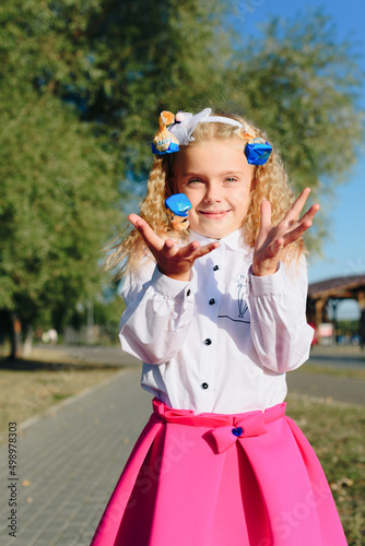 Children with candy in their hands photo