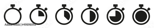 Set of Timer icons. Timer and stopwatch icons. Countdown timer collection. Clock arrow. photo