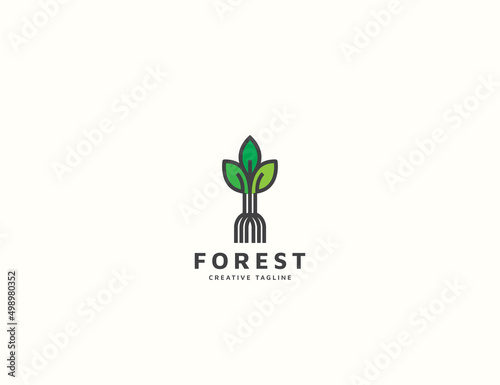 Simple forest logo design template