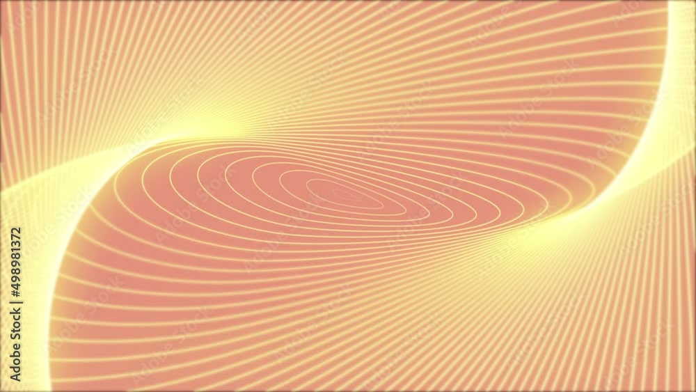 Loopable abstract digital neon geometric tunnel background. 4K futuristic sparkling animation pattern that moves forward with Calming Coral colors. Technology and cyber concept with copy space