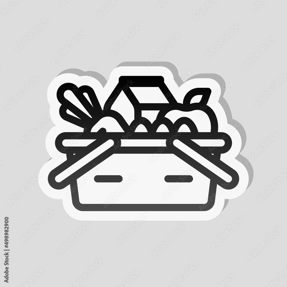 Φωτογραφία Grocery basket, shopping at the supermarket, Full box of fresh food