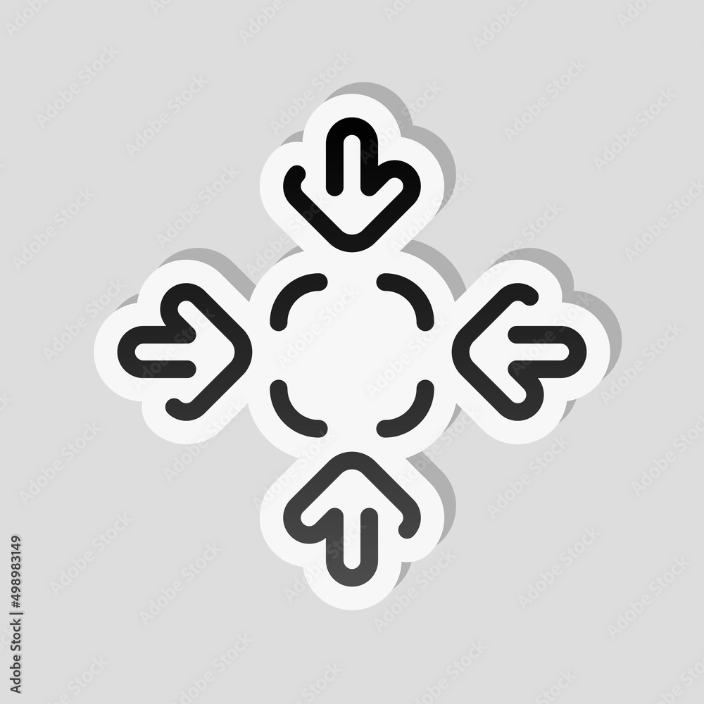 Compact Size, change scale, resize picture, full screen, simple icon. Linear sticker, white border and simple shadow on gray background Compact Size, change scale, resize picture, full screen, simple icon. Linear sticker, white border and simple shadow on gray background