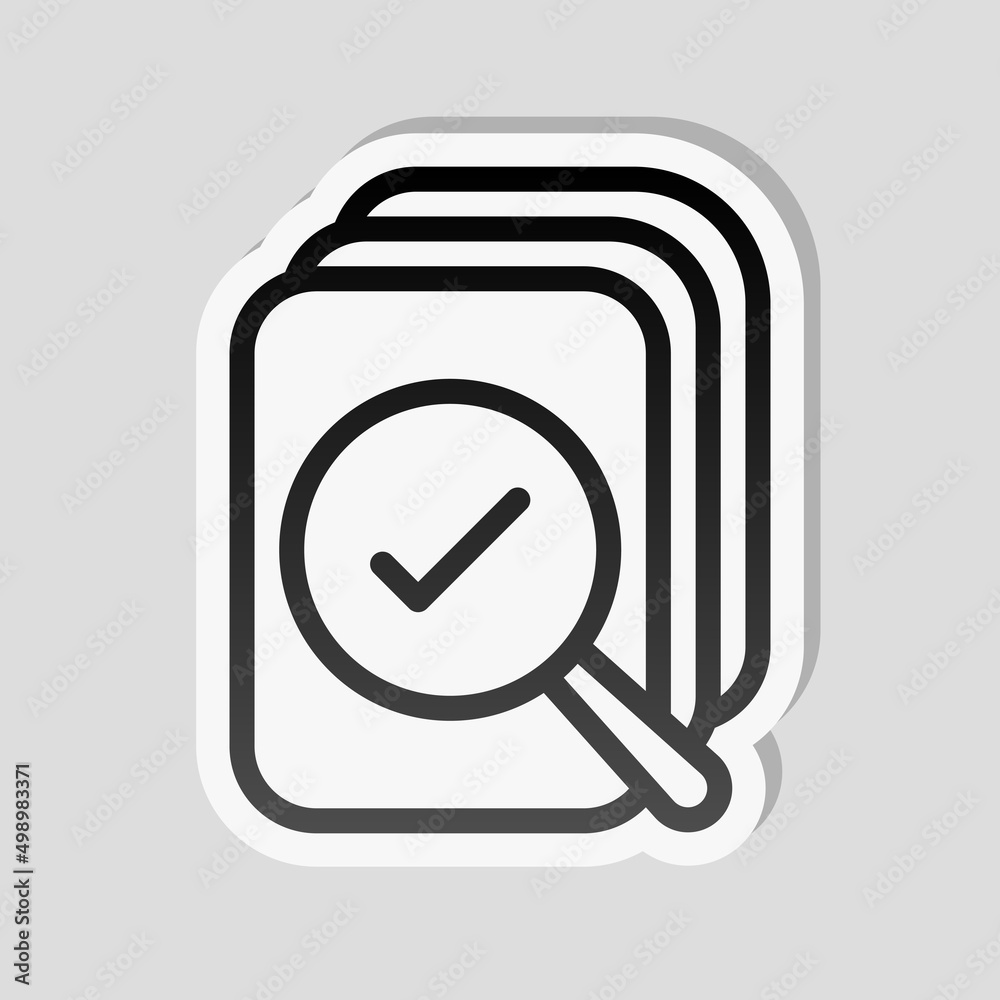 Financial forecast, Analysis and predict, business research, simple icon. Linear sticker, white border and simple shadow on gray background Financial forecast, Analysis and predict, business research, simple icon. Linear sticker, white border and simple shadow on gray background