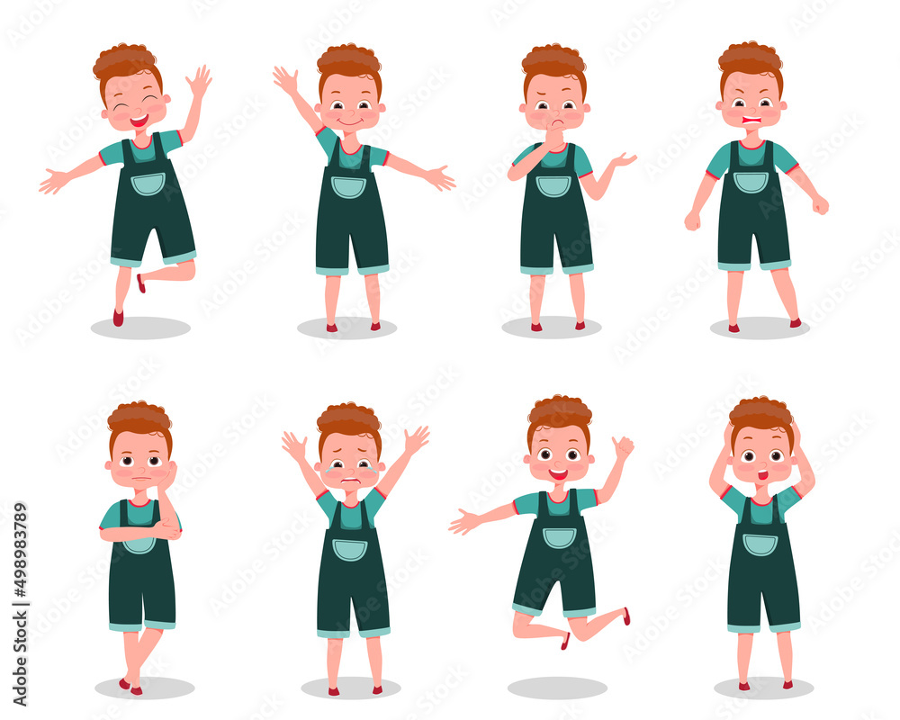 Kid child expression vector illustration set bundle. Set of emotions of children. Kid child expression vector illustration set bundle. Set of emotions of children.